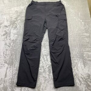 MIER Men's Cargo Pants Black Elastic Waist Zip Pockets Outdoor Size 34 Fits 31"